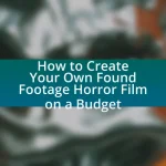 How to Create Your Own Found Footage Horror Film on a Budget