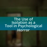 The Use of Isolation as a Tool in Psychological Horror