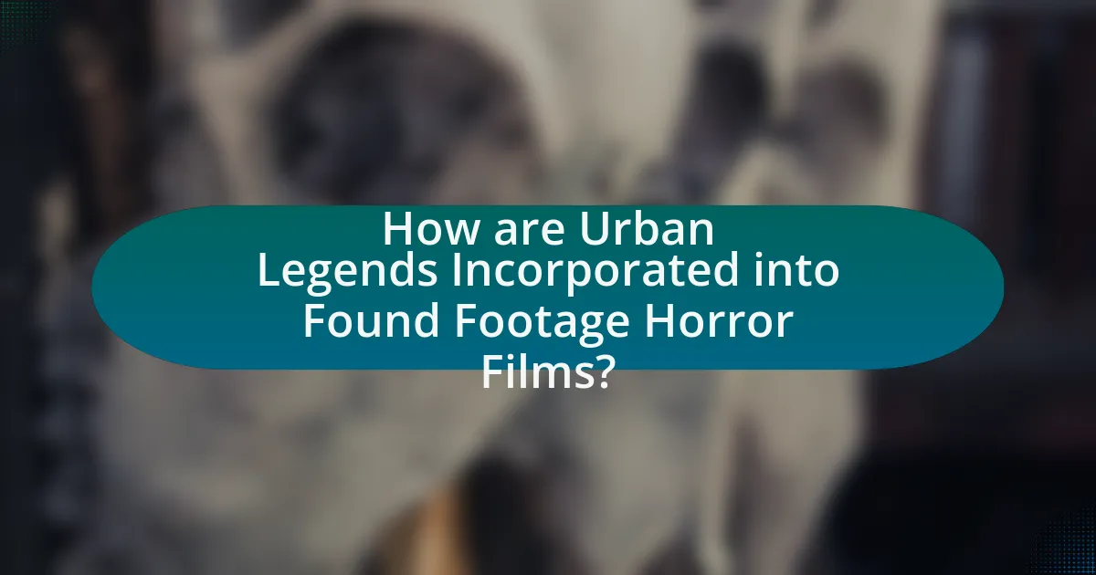 How are Urban Legends Incorporated into Found Footage Horror Films?
