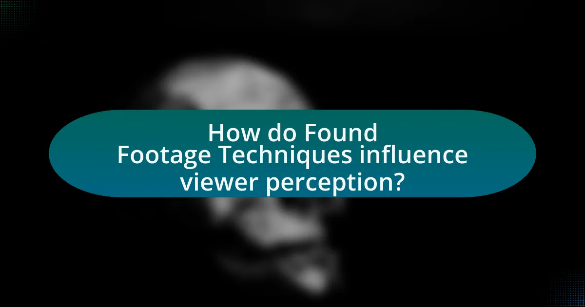 How do Found Footage Techniques influence viewer perception?