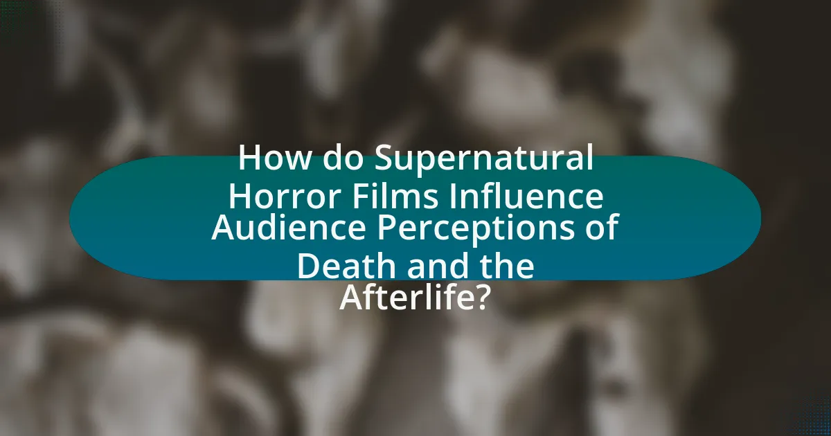 How do Supernatural Horror Films Influence Audience Perceptions of Death and the Afterlife?