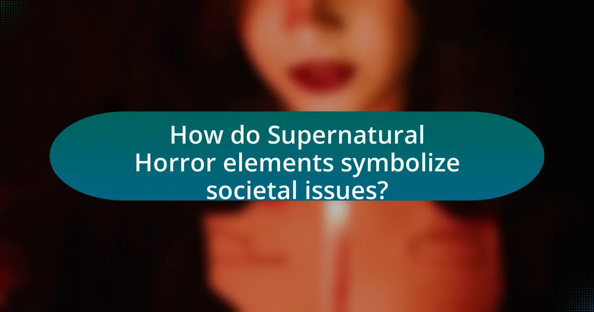 How do Supernatural Horror elements symbolize societal issues?