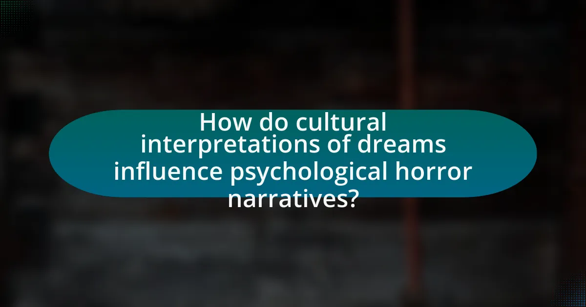 How do cultural interpretations of dreams influence psychological horror narratives?