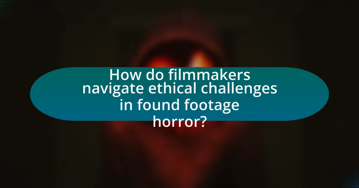 How do filmmakers navigate ethical challenges in found footage horror?