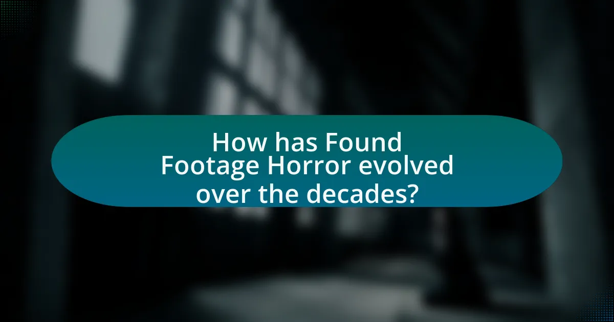 How has Found Footage Horror evolved over the decades?
