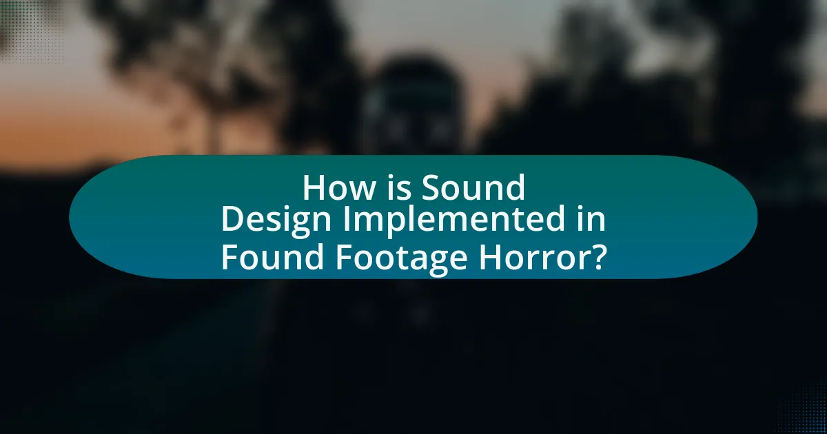 How is Sound Design Implemented in Found Footage Horror?