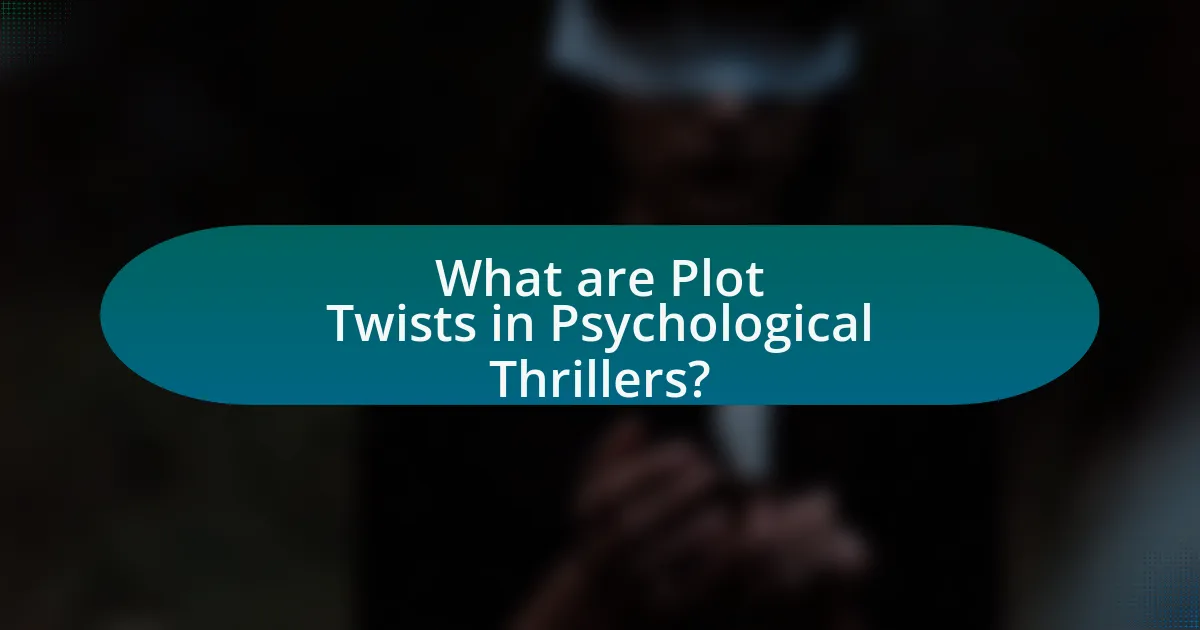 What are Plot Twists in Psychological Thrillers?