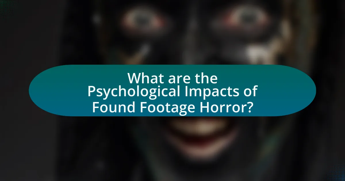What are the Psychological Impacts of Found Footage Horror?