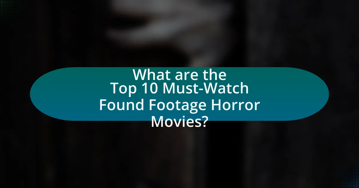 What are the Top 10 Must-Watch Found Footage Horror Movies?
