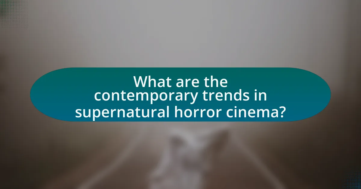 What are the contemporary trends in supernatural horror cinema?