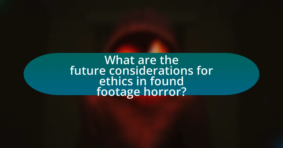 What are the future considerations for ethics in found footage horror?