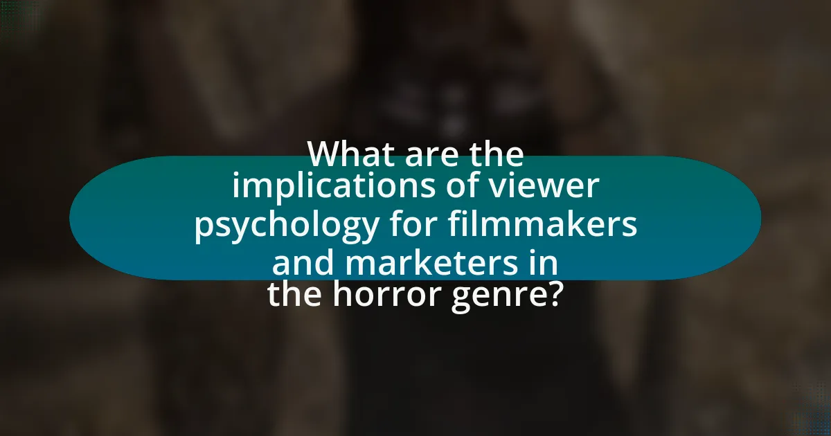 What are the implications of viewer psychology for filmmakers and marketers in the horror genre?