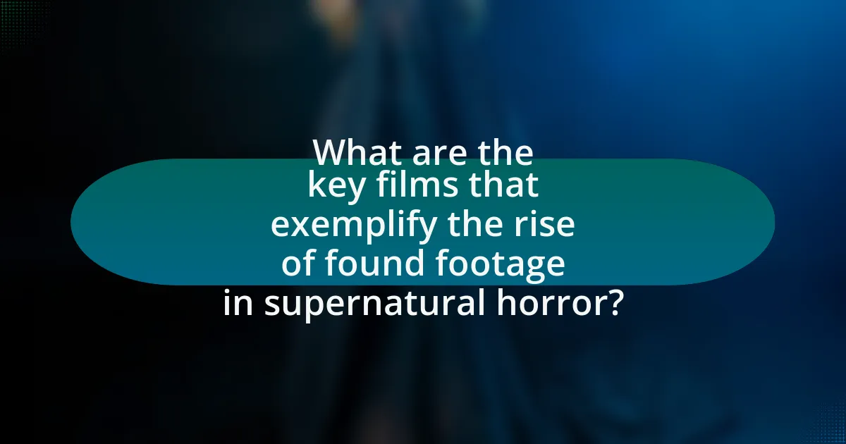 What are the key films that exemplify the rise of found footage in supernatural horror?
