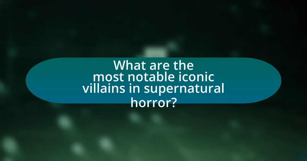 What are the most notable iconic villains in supernatural horror?
