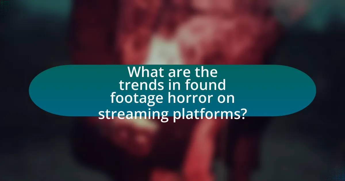 What are the trends in found footage horror on streaming platforms?