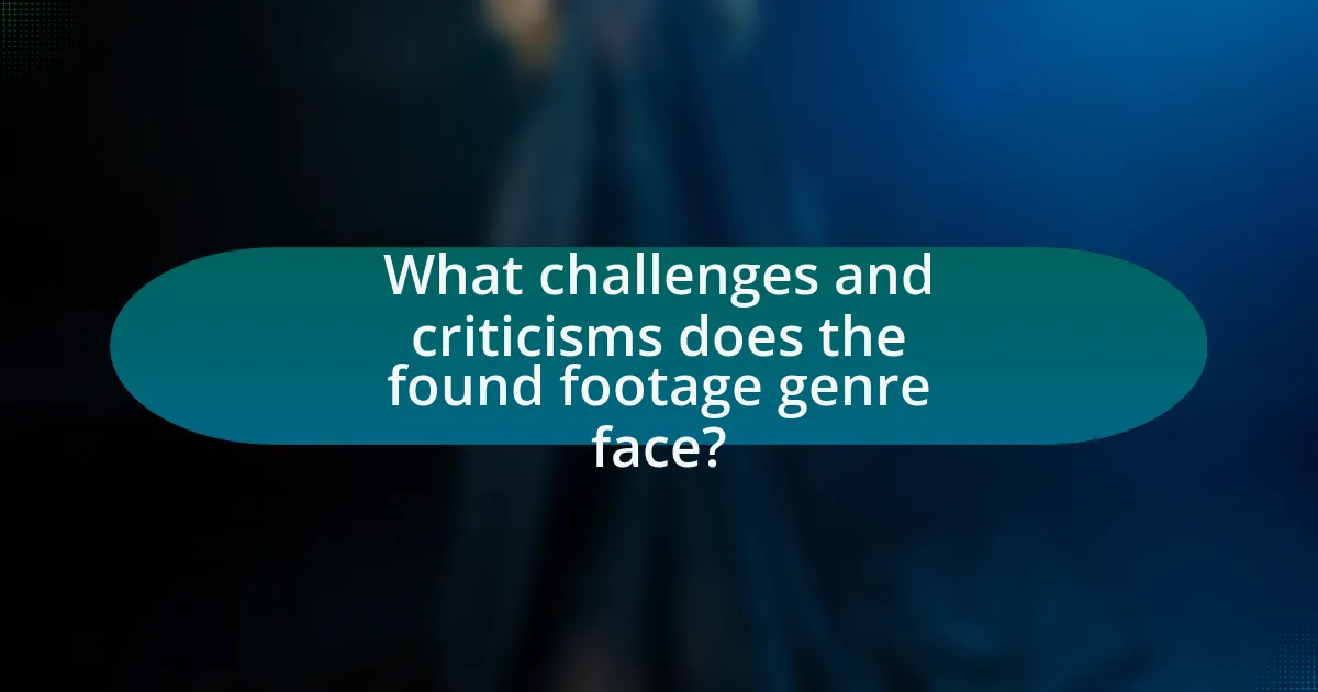 What challenges and criticisms does the found footage genre face?