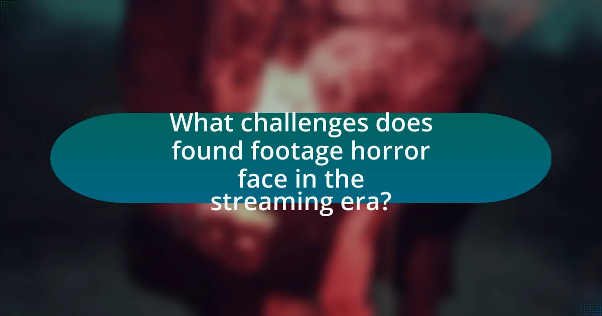 What challenges does found footage horror face in the streaming era?