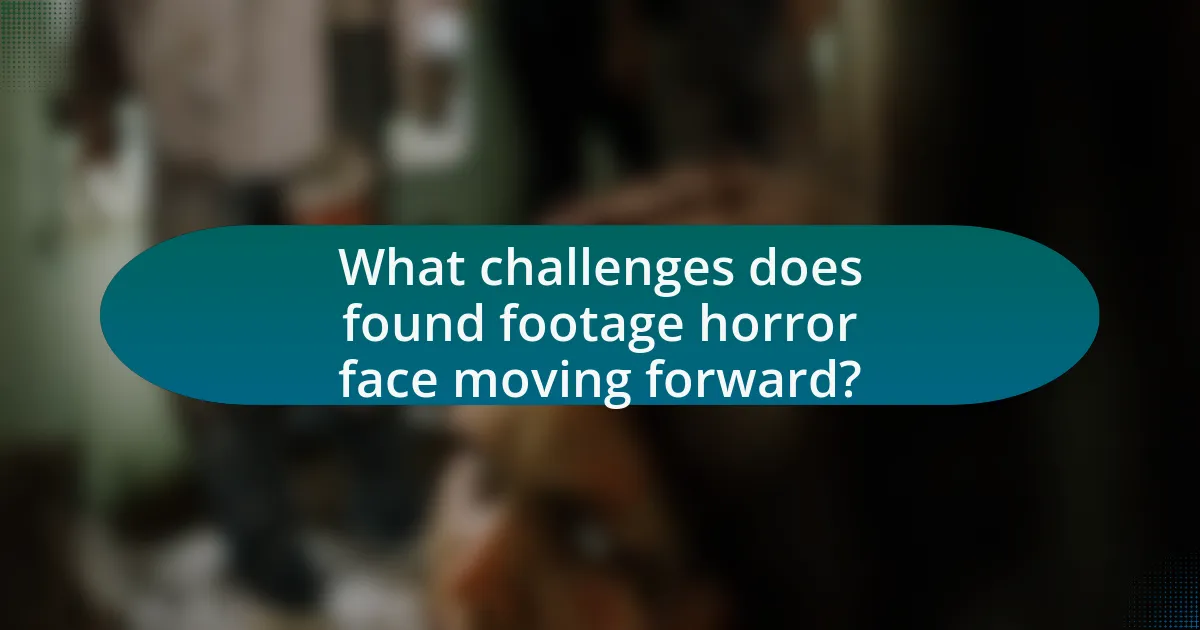 What challenges does found footage horror face moving forward?