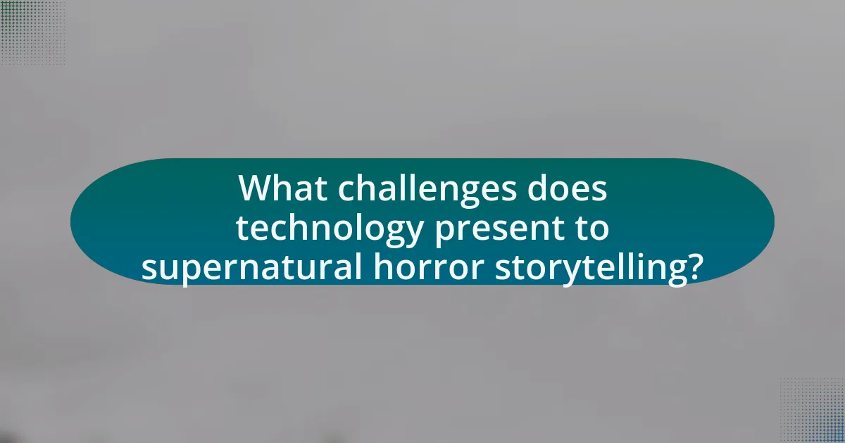 What challenges does technology present to supernatural horror storytelling?
