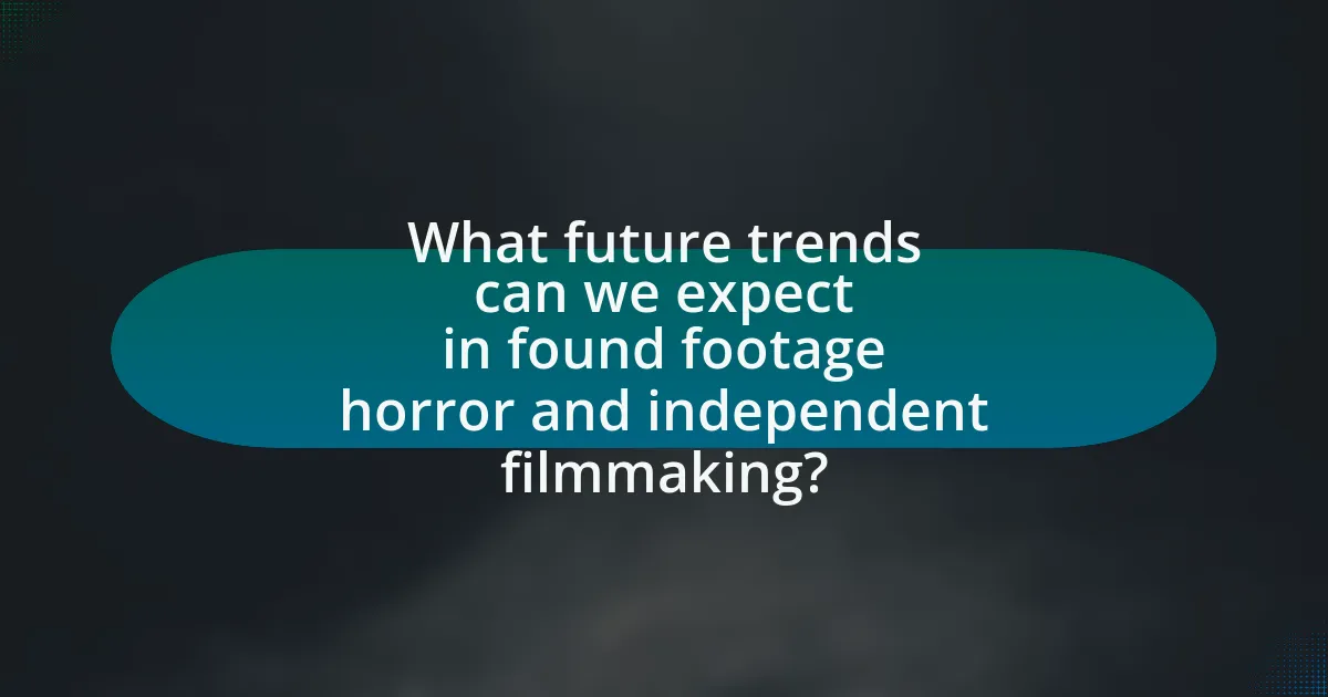 What future trends can we expect in found footage horror and independent filmmaking?