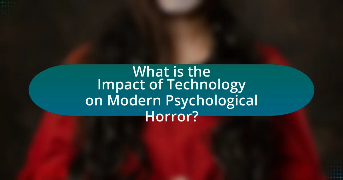 What is the Impact of Technology on Modern Psychological Horror?