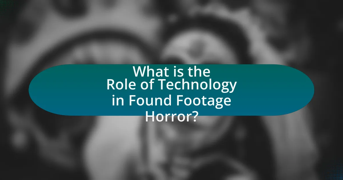 What is the Role of Technology in Found Footage Horror?