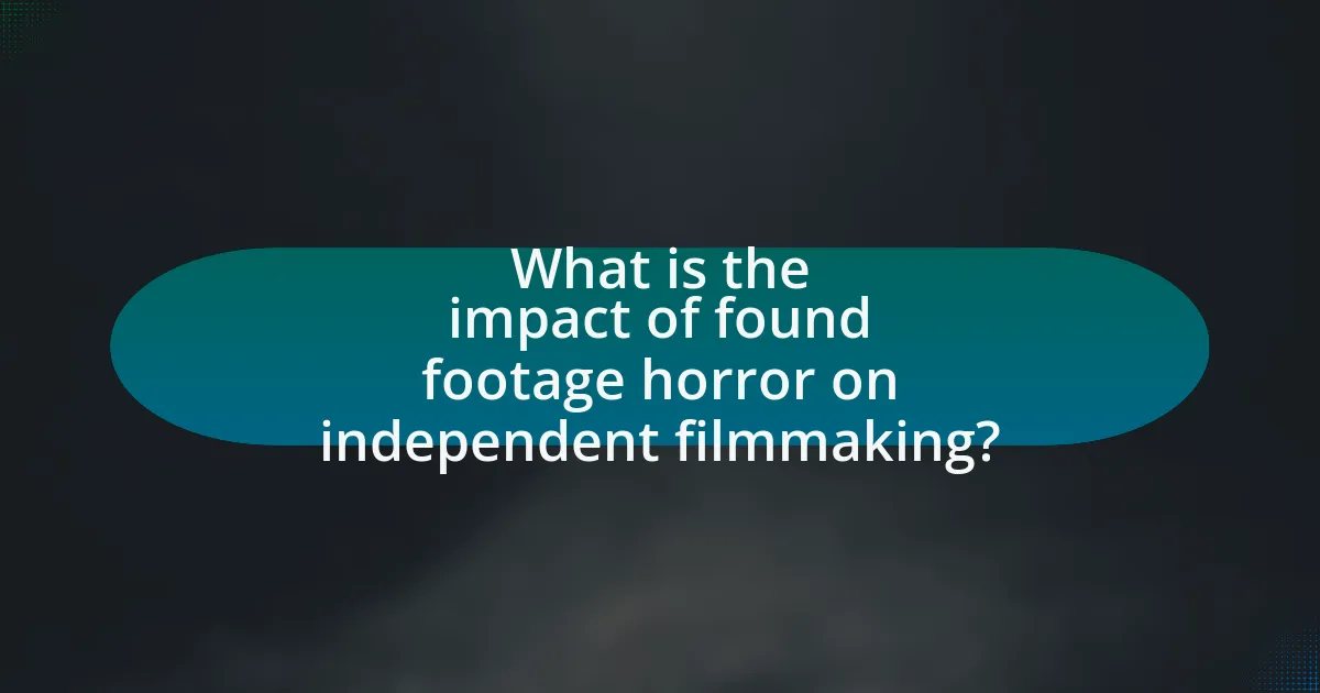 What is the impact of found footage horror on independent filmmaking?