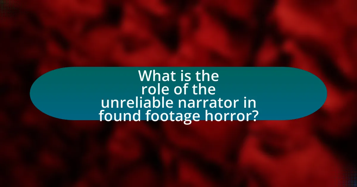 What is the role of the unreliable narrator in found footage horror?