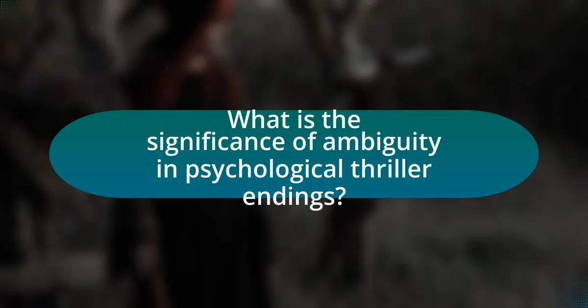 What is the significance of ambiguity in psychological thriller endings?
