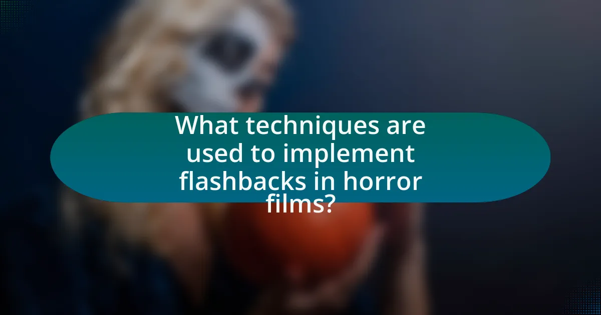 What techniques are used to implement flashbacks in horror films?
